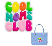 HMGES Mom Life Charm for Bogg Bag - Cute PVC Insert Accessories for Rubber Beach Tote, Personalized Decoration for Women & Moms, Fits Most Brands & Sizes-Cool Moms Club