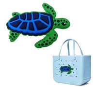 HMGES Sea Turtle Charms for Bogg Bag, Ocean & Sunflower Theme Sea Turtle Shell Starfish Dolphin Jellyfish, Decorative Inserts Accessories for Rubber Beach Bags