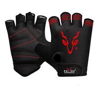 HMH Sports Weight Lifting Gloves Breathable with Padded Anti Slip Palm Protection Fingerless Gym Gloves for Training, Body Building Fitness, Workout and Powerlifting (X-Large)