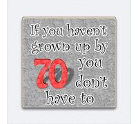 HmHome Fridge Magnet Wooden 70th Birthday Gift for Men Women Dad Sister Brother Friend Token Present