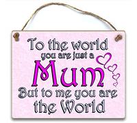 HmHome to The World You are just a Mum. Mothers Day Birthday Plaque