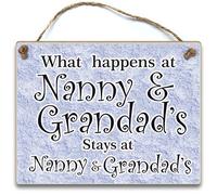 HmHome What happens at Nanny and Grandads fun plaque sign anniversary