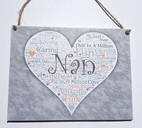 HmHome Wooden plaque - Nan fun caring loving amazing ect. birthday christmas retirement gift plaque