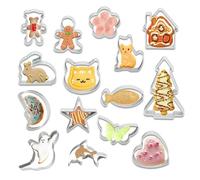 HMIEPRS 15Pcs Cookie Cutters, Biscuit Cutter Mould for Halloween Christmas DIY Baking, Metal Cookie Cutter Shapes Set with Gingerbread Man for Cake Fondant Pastry Cake Decorating