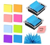 HMIEPRS 2Pcs Pop Up Sticky Note Dispenser with 400 Sheets Sticky Notes, Self Sticky Notes Holder for 3 x 3 Inch Memos, Black Post It Notes Dispenser for Desk School Office Home