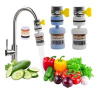 HMIEPRS 2Pcs Water Filters Tap, 360°Rotatable Water Filter for Taps, Activated Carbon Clean Purifier Cartridge Tap Filter for Bathrooms Kitchen Shower Hard Water Filtration