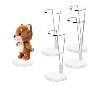 HMIEPRS 5Pcs Doll Stands Display Holder, Adjustable Doll Bracket Support, Action Figure Display Stand for 20cm/8inch Dolls, Teddy Bear Stand Support, Doll Holder Frame Rack (White)