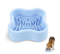 HMIEPRS Slow Feeder Dog Bowl with Suction, Anti-Gulping Puzzle Bowl Feeder, Anti-Slinging Interactive Slow Down Eating Feeding Bowls, Bloat Stop Maze Dog Dishes for Dogs & Cats Pets (Blue)