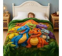 HMifjUM 2025 Soft Funny Throw Blanket,Cute Smiling Dinosaurs HD Digital Print Flannel,Contemporary Animal Theme All-Season, Funny Smiling Dinosaurs for Kids Home Sofa Decor (A, 70x100cm)