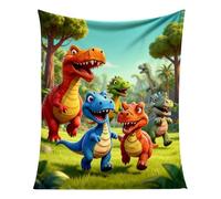HMifjUM 2025 Soft Funny Throw Blanket,Cute Smiling Dinosaurs HD Digital Print Flannel,Contemporary Animal Theme All-Season, Funny Smiling Dinosaurs for Kids Home Sofa Decor (Blue, 130 * 150 CM)