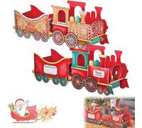 HMifjUM 2025 Trains, Santa Gift Train Set, Santa Christmas Train Gift Holder, 60CM Santa’s Gift Train, Train, Festive Cardboard Toy Train for Presents & Treats (A-red)