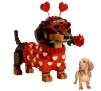 HMifjUM 2026 Exclusive Dachshund Brick Set - DIY Dog Brick Model Gift for Dog Lovers & Adults,3D Dachshund Building Block Set for Valentine's Day,Fun Desktop Assembly Decorations (1PC)