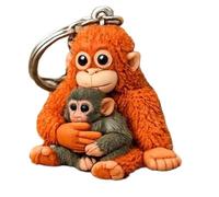 HMifjUM 2026 New Punch The Monkey Keychain - Cute Monkey Holding Plush Toy Keychain Car Keyring for Women, Large Keyring Orangutan Plush for Animal Backpack Purse Car Keys (2PCS)