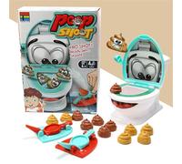 HMifjUM Poop Shoot Game Toy, Novelty Toilet Games with 2 Launchers and 12 Soft Plastic Poops, Funny Toilet Poop Game Family Toy for Boys Kids, Creative Party Games