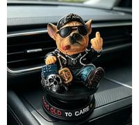 HMifjUM Too Old To Care Dashboard Bobblehead - Tough Bulldog Bobble Head Figure, Funny Resin Nodding Head Dog Ornament,Mini Dashboard Dog for Car Decor &Beer Day Accessories (Blue,1pc)