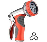 HmiL-U Garden Hose Nozzle Heavy Duty Metal Spray Gun 9 Adjustable Watering Patterns for Watering Plants Washing Cars and Showering Pets Leak Free Guarantee