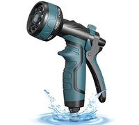 HmiL-U Hose Pipe Spray Gun,2023 Upgrade Garden Gun,8 Adjustable Watering Patterns Nozzles & Guns, Nozzle Suitable Plants/Washing Cars/Showering Pets (Lake Blue)