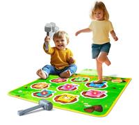 HmiL-U Whack-A-Mole Game Mat for Kids - 8 Modes, 2 Hammers, LED Lights, Piano Mat Multiplayer Fun Musical Mat for Boys & Girls Interactive Educational Toy Christmas Birthday Gifts for Toddlers