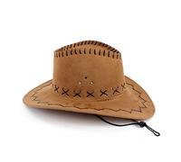 HMILYDYK Unisex Cowboy Hat - Brown, Felt with Suede Finish - Western Style - Women's Size - One Size Fits 58-61cm/22.8”-24” - Sun Protection - Sports, Horse Use, Hunting