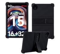 HminSen Case for Evermyth Tablet 10 Inch, Kids Friendly Soft Silicone Adjustable Stand Cover for Evermyth 10 inch KB1001/KB1004/KB1001L/KB1004L Tablet (Black)