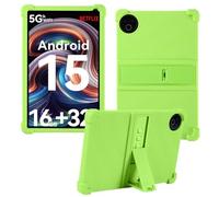 HminSen Case for Evermyth Tablet 10 Inch, Kids Friendly Soft Silicone Adjustable Stand Cover for Everyuth 10 inch KB1001/KB1004/KB1001L/KB1004L Tablet (Green)