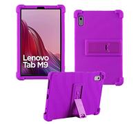 HminSen Case for Lenovo Tab M9 Cover 9.0 inch (TB-310FU,2023 Released), Kids Friendly Soft Silicone Adjustable Stand Cover for Lenovo Tab M9 Tablet (Purple)