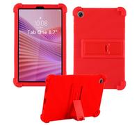 HminSen Case for Lenovo Tab One 8.7 Inch Tablet 2025 (TB305FU), Kids Friendly Soft Silicone Adjustable Stand Cover for Lenovo Tab K9 Tablet 8.7 inch Tablets(Red)