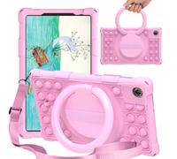 HminSen Case for Lenovo Tab One 8.7 Inch Tablet 2025 (TB305FU), Kids Friendly Soft Silicone Adjustable Stand Cover for Lenovo Tab K9 Tablet 8.7 inch Tablets with Shoulder Strap (Pink)