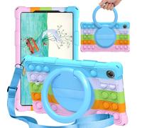 HminSen Case for Lenovo Tab One 8.7 Inch Tablet 2025 (TB305FU), Kids Friendly Soft Silicone Adjustable Stand Cover for Lenovo Tab K9 Tablet 8.7 inch Tablets with Shoulder Strap (R-Blue)