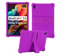 HminSen Case for Urao C107 Tablet, Kids Friendly Soft Silicone Adjustable Stand Cover for Urao C107 10.1 inch (Purple)