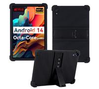 HminSen Case for Urao C107 Tablet, Kids Friendly Soft Silicone Adjustable Stand Cover for Urao C107 10.1 inch Tablet (Black)