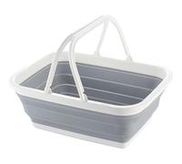 HMIR 12L Collapsible Washing Up Bowl - Portable Folding Wash Basin with Handles. Space Saving Storage Container & Washing Up Basket for Kitchen, Caravan, Camping & Travel Outdoor