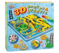 HMIR 3D Snakes and Ladders Board Game for Kids - Traditional Family Educational Toy, Fun Strategy Snakes Card Game for Children, Gifts for Boys & Girls, 31.5cm