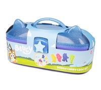 HMIR Dough Carry Case Set - Bluey Playdough Set with Dough Cutters, Roller, Bluey Stickers & Wipeable Play Scene; Play Dough Tools, Playdough tubs & Toy Storage; for Kids 4-5