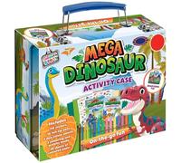 HMIR Mega Dinosaur Activity Case for Kids - Includes 2 Books, 110 Stickers, Colouring Paper, Felt Tip Pens, Duo Pencils & More - Fun Travel Art Set in Carry Tin