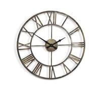 HMIR Metal Wall Clock 50cm Large Decorative Roman Numeral Clock, Battery Operated Analog Clock with Brushed Finish for Living Room, Bedroom, Home Decor