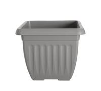 HMIR Square Athens Planter 40cm Grey - Large Plastic Plant Pots Outdoor Garden, Heavy Duty Outdoor Planters for Large Garden Planters, Large Indoor Plant Pot for House Plants & Flowers