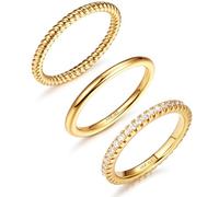 HMJGDHX 3Pcs Gold Rings for Women Girls 14K Gold Filled Rings Set Stackable Knuckle Finger Rings Engagement Rings Promise Ring Wedding Band Rings Thumb Rings for Women Ladies Rings Jewellery