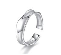 HMJGDHX 925 Sterling Unregelmäßige Prime Circles Ring Modische Glatte Verstellbare Bänder Schmuck Geschenke für Weihnachten Valentinstag,