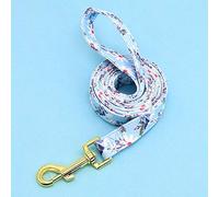 HMJGDHX Basic Dog Leashes Popular Flower Pattern Dog Leash with Gold Metal Buckle for Small Medium Dog Nylon 150cm Printed Lead Puppy Walking Leash-092 blue_150cm