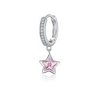 HMJGDHX Bijoux en Argent Sterling 925, Boucles d'oreilles à Clous en Forme d'étoile Rose éblouissante pour Femmes et Filles, Cadeau de déclaration