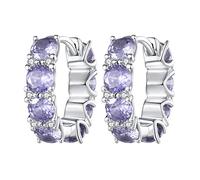 HMJGDHX Boucles d’Oreilles créoles en Argent Sterling plaqué Blanc Petites Boucles d’Oreilles créoles Cartilage en zircone cubique Boucle d’Oreille créole en Argent délicate