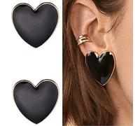 HMJGDHX Boucles d'oreilles à Tige en émail en Forme de cœur Romantique - Bijoux géométriques minimalistes colorés - Boucles d'oreilles Pendantes en Forme de cœur - Boucles d'oreilles Pendantes -