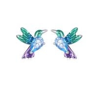 HMJGDHX Boucles d'oreilles à Tige en Forme de Colibri en Argent Sterling S925 pour Femmes et Adolescentes, Boucles d'oreilles hypoallergéniques