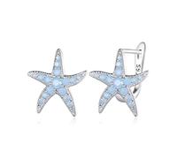 HMJGDHX Boucles d'oreilles créoles étoile de mer pour Femmes et Filles, Bijoux hypoallergéniques en zircone cubique