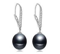 HMJGDHX Boucles d'oreilles en Argent Sterling avec Perles d'eau Douce, Bijoux naturels en Forme de Goutte Blanche et Rose pour Mariage, Meilleur Cadeau d'anniversaire pour Fille
