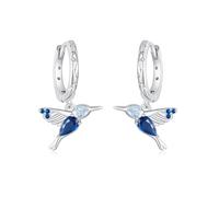 HMJGDHX Boucles d'oreilles en Cristal de Colibri Volant coloré, en Argent Sterling 925, ne Rouille jamais, avec Crochets hypoallergéniques, pour la Saint-Valentin
