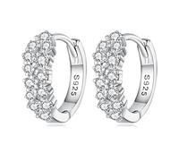 HMJGDHX Boucles d'oreilles Huggie Hoop en Argent Sterling 925, 10G, 12mm, Lobe de Cartilage