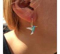 HMJGDHX Boucles d'oreilles Vintage en Forme de Colibri en Or - Boucles d'oreilles Pendantes élégantes en Forme de Colibri pour Femmes et Filles - Boucles d'oreilles en Argent Sterling 925 - Bijoux