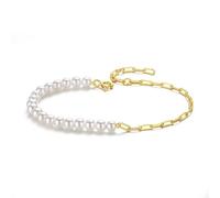 HMJGDHX CCXXYGWJ Armband aus 14 Karat Gold mit Süßwasserperlen, modisches Perlenarmband - Perfekter Geburtstag für Mutter, und Freundin